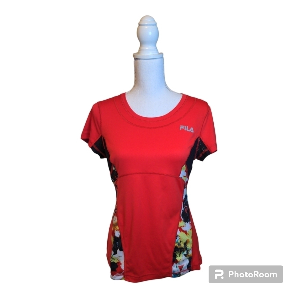 FILA SPORT Fitted Athletic Dry Fit Biking Running Shirt Sz M